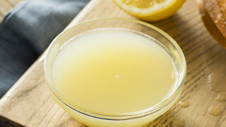 bowl of fresh lemon juice