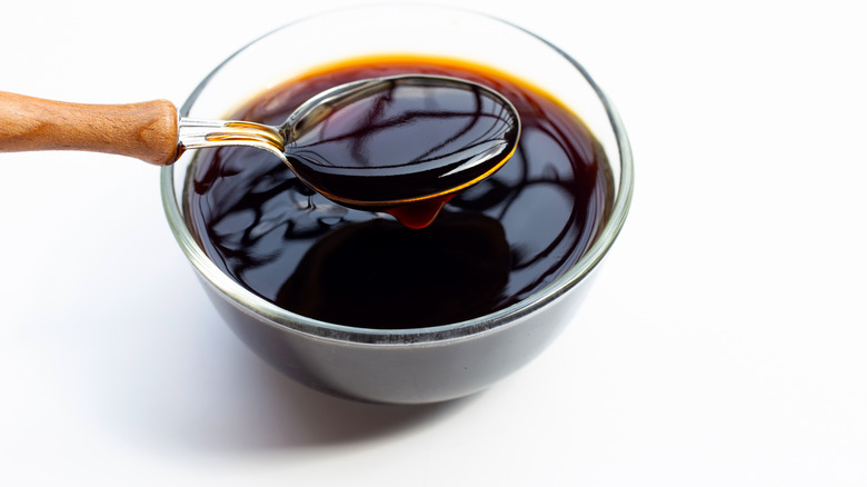 Oyster sauce in glass