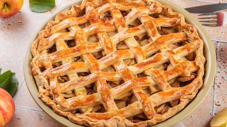 Apple pie with lattice crust