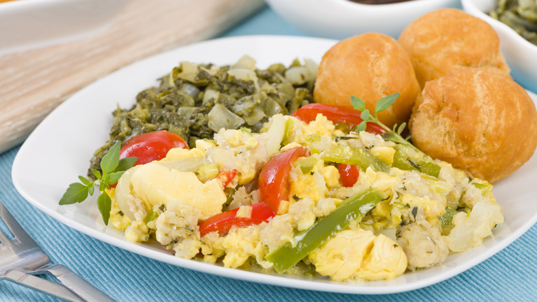 Ackee and saltfish breakfast