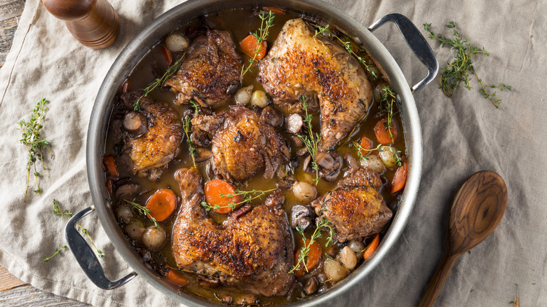 Brown stew with chicken