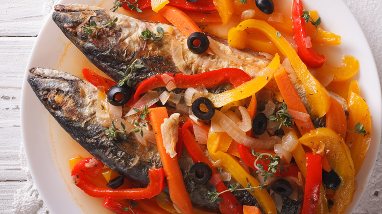 Escabeche fish with peppers