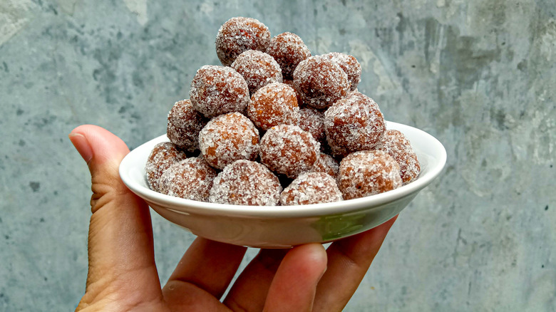 Tamarind balls on a plate