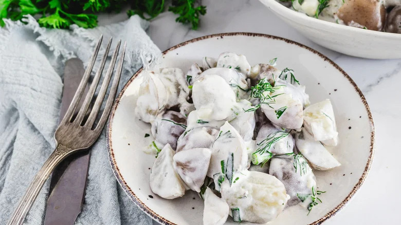 Ranch potato salad plate