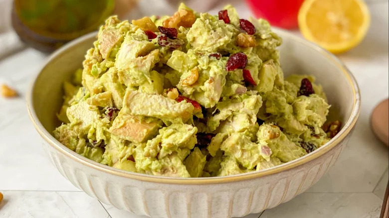 Avocado chicken salad bowl