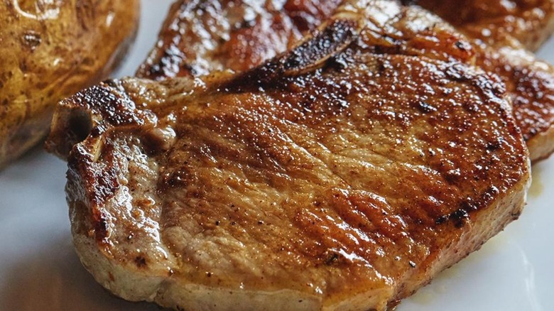 LongHorn's cowboy porkchops