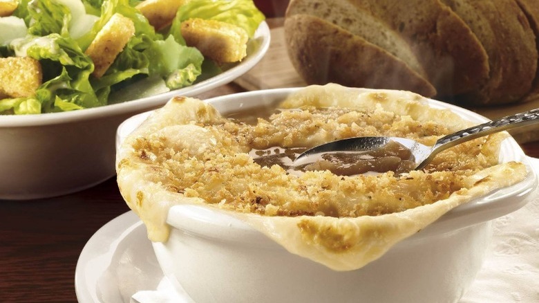 French Onion Soup with salad