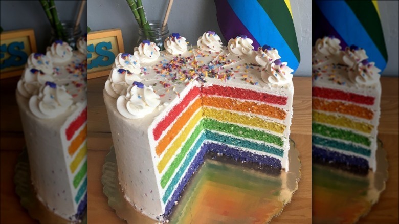 Rainbow cake at Dulce Vegan