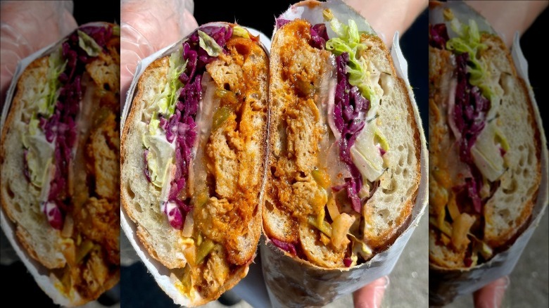 Vegan BBQ chicken sandwich