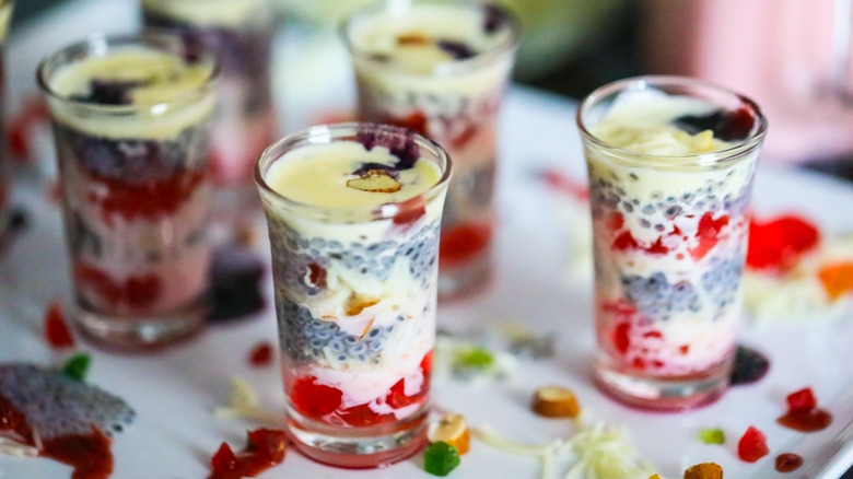 Glasses of Bengali falooda drink