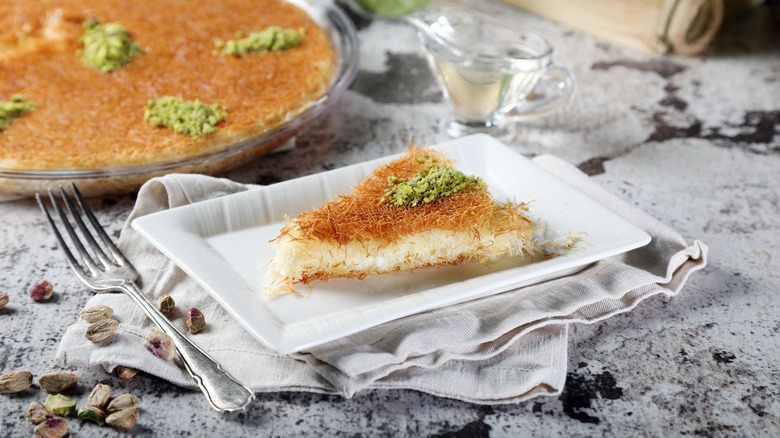 Slice of knafeh