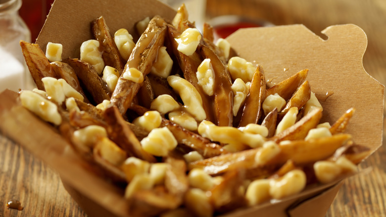 Poutine in cardboard box