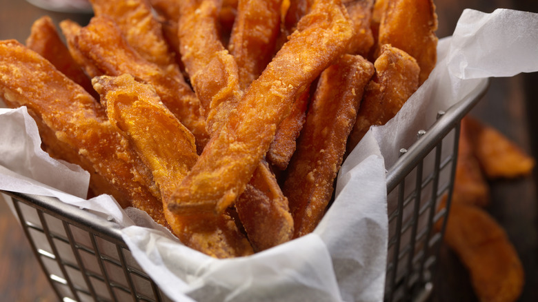 Sweet potato fries in basket