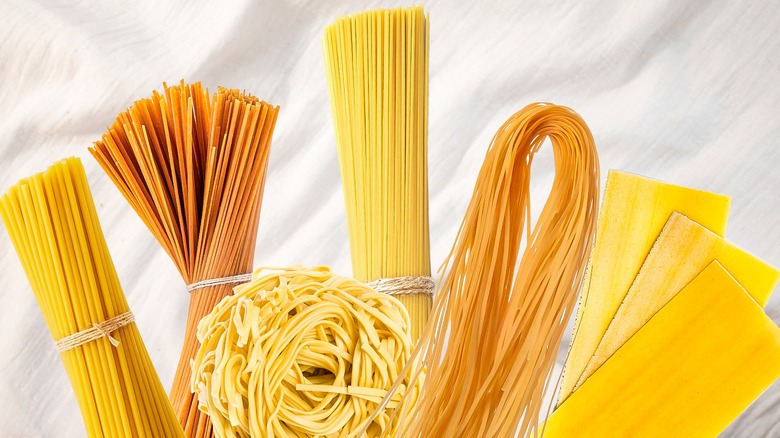 assorted types of long dried pasta