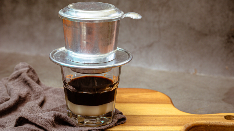 coffee filter with condensed milk