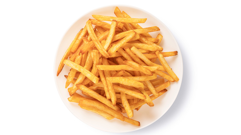 french fries on white plate