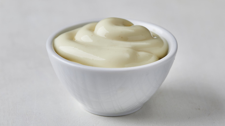 Mayonnaise in dish