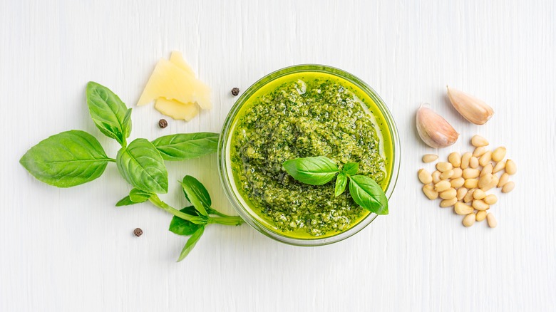 Pesto in dish