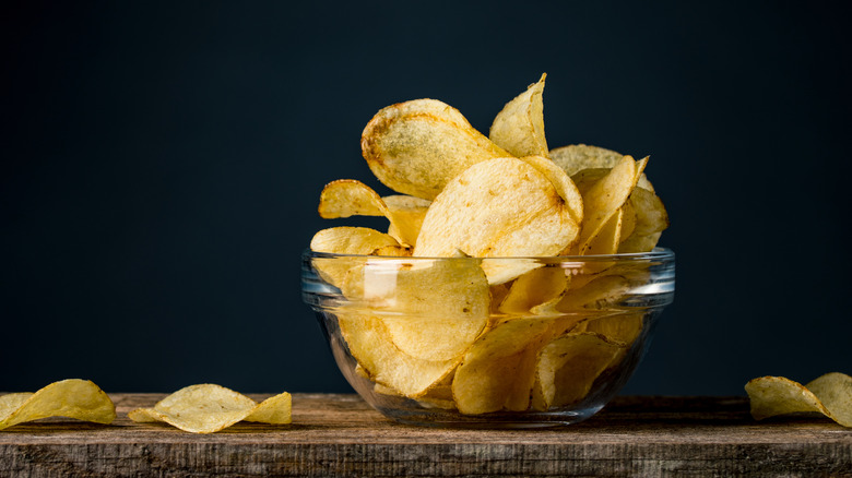 Potato chips in bowl