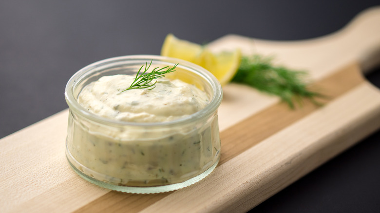 Tartar sauce in dish