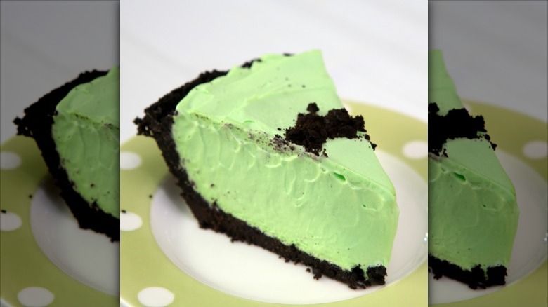 Slice of grasshopper pie