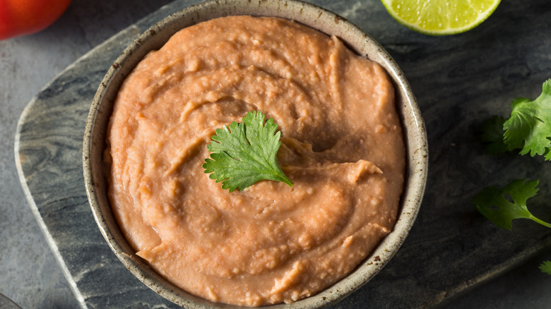 Bowl of refried beans