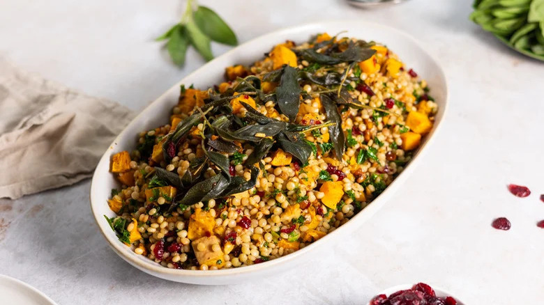 Platter of cranberry couscous