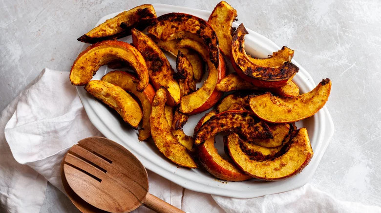 Sliced baked squash