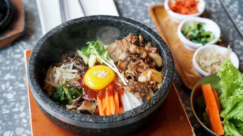 Bowl of colorful bibimbap 