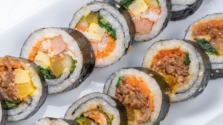 Plate of kimbap 