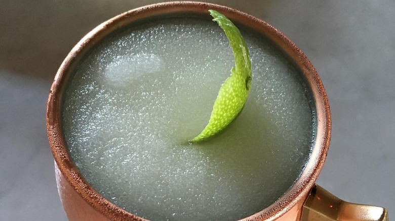 frozen Moscow mule in mug