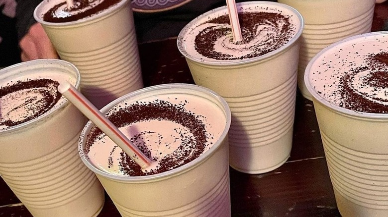 frozen Irish coffees in cups