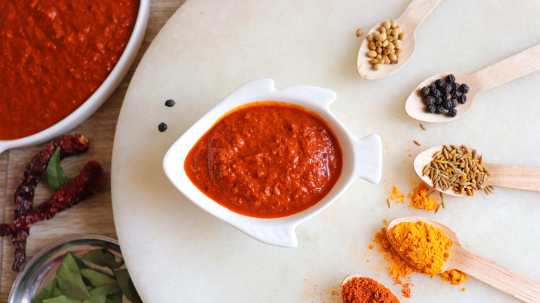 red curry paste in bowl