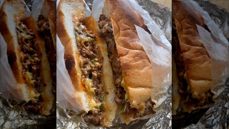 chopped cheese in foil