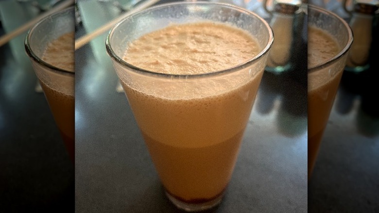 Egg cream in glass