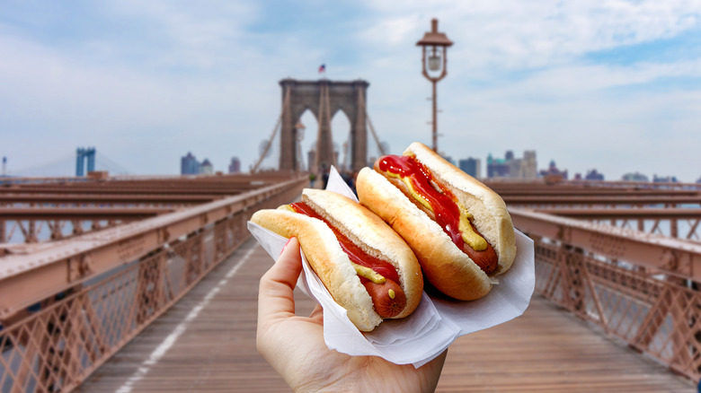 hot dogs on bridge