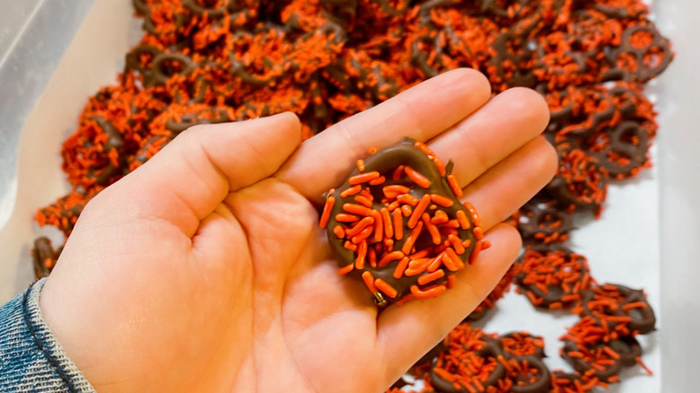 Chocolate covered seasonal pretzels