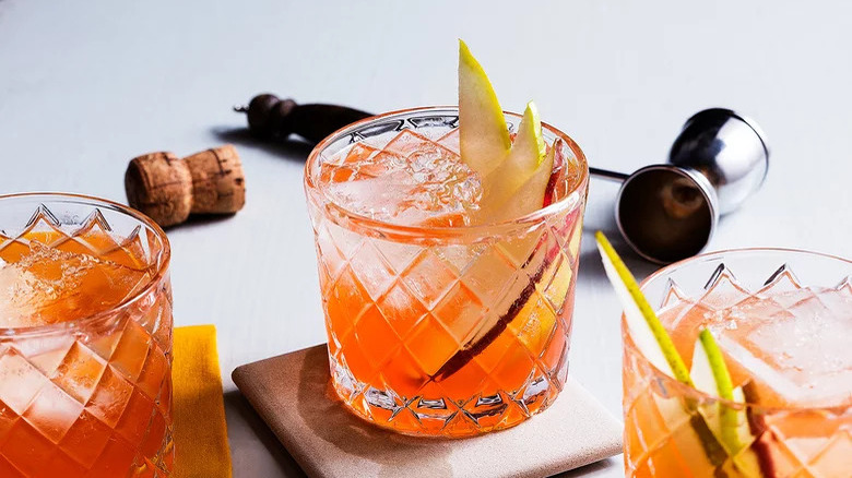 Pear Aperol spritz cocktail