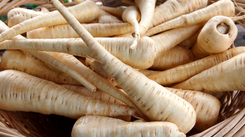 Basket of parsnips