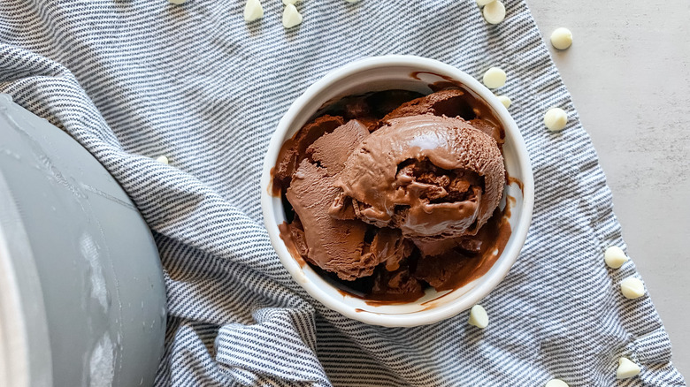 vegan chocolate ice cream bowl