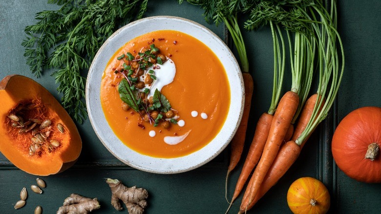 roasted carrot pumpkin soup 