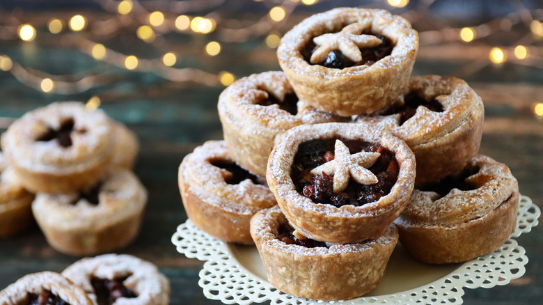 Pile of British mince pies
