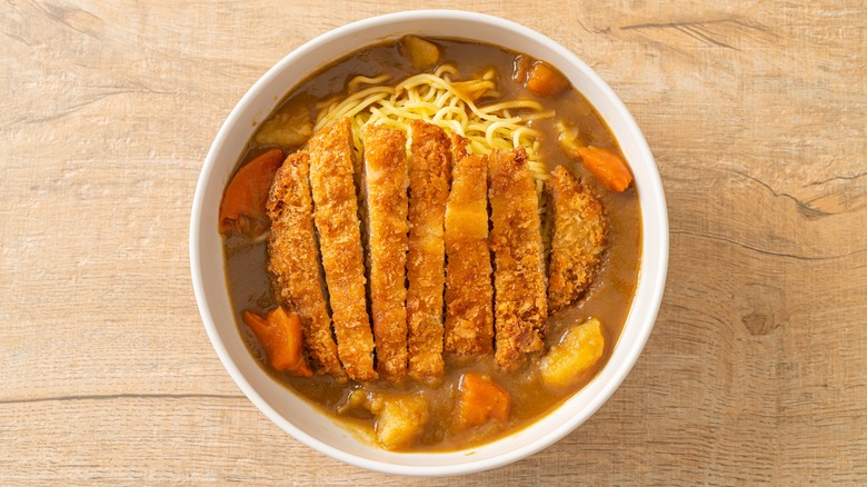 Curry ramen fried pork cutlet