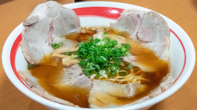 Ramen with pork slices soy