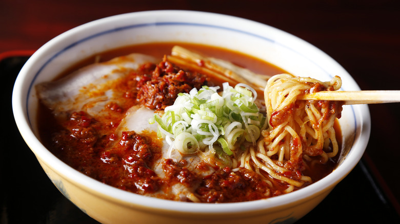 Ramen red with spices