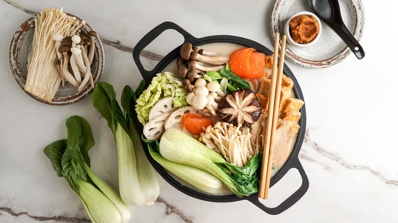 Milky ramen broth with spices