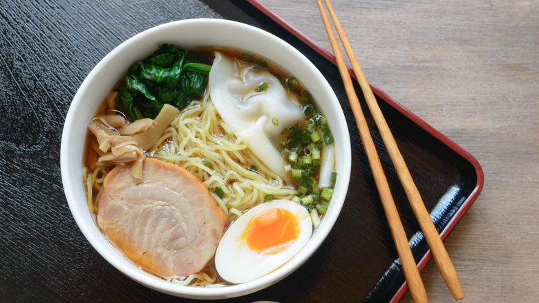 Wonton ramen pork egg