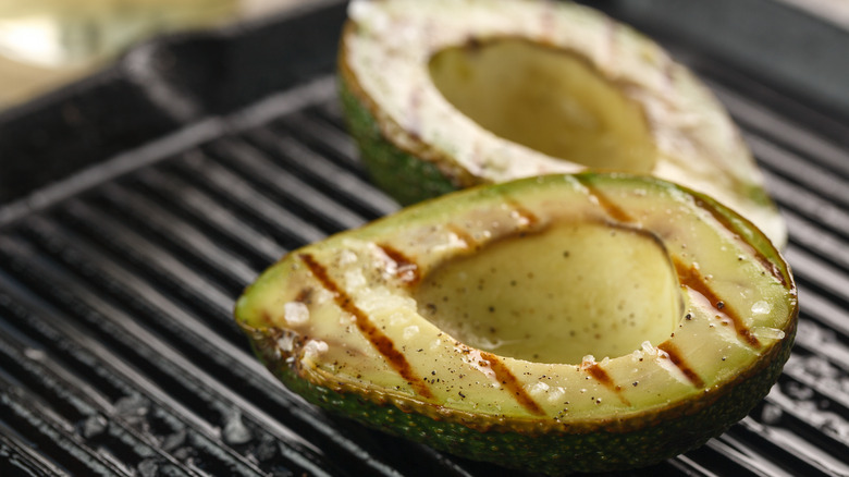 grilled avocado halves