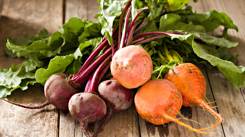 red and golden beets