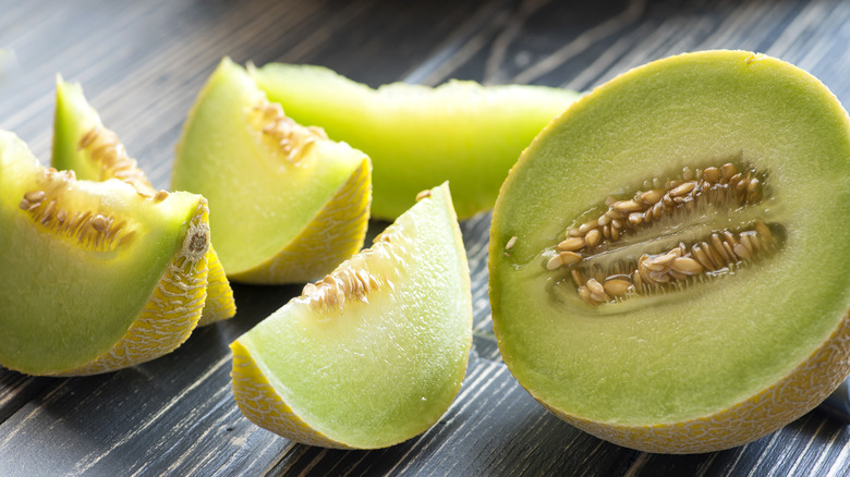 sliced honeydew melons